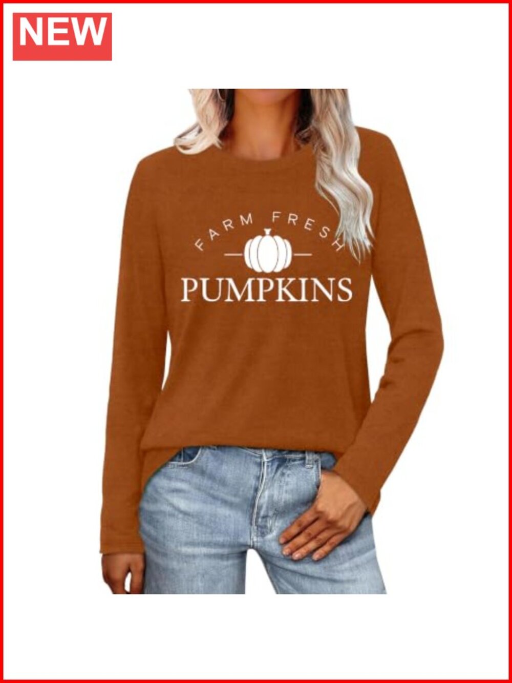 Women's Pumpkin Fall Long Sleeve Shirt Halloween Thanksgiving Farm Top